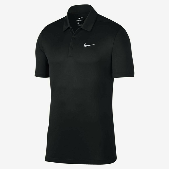 black dri fit polo